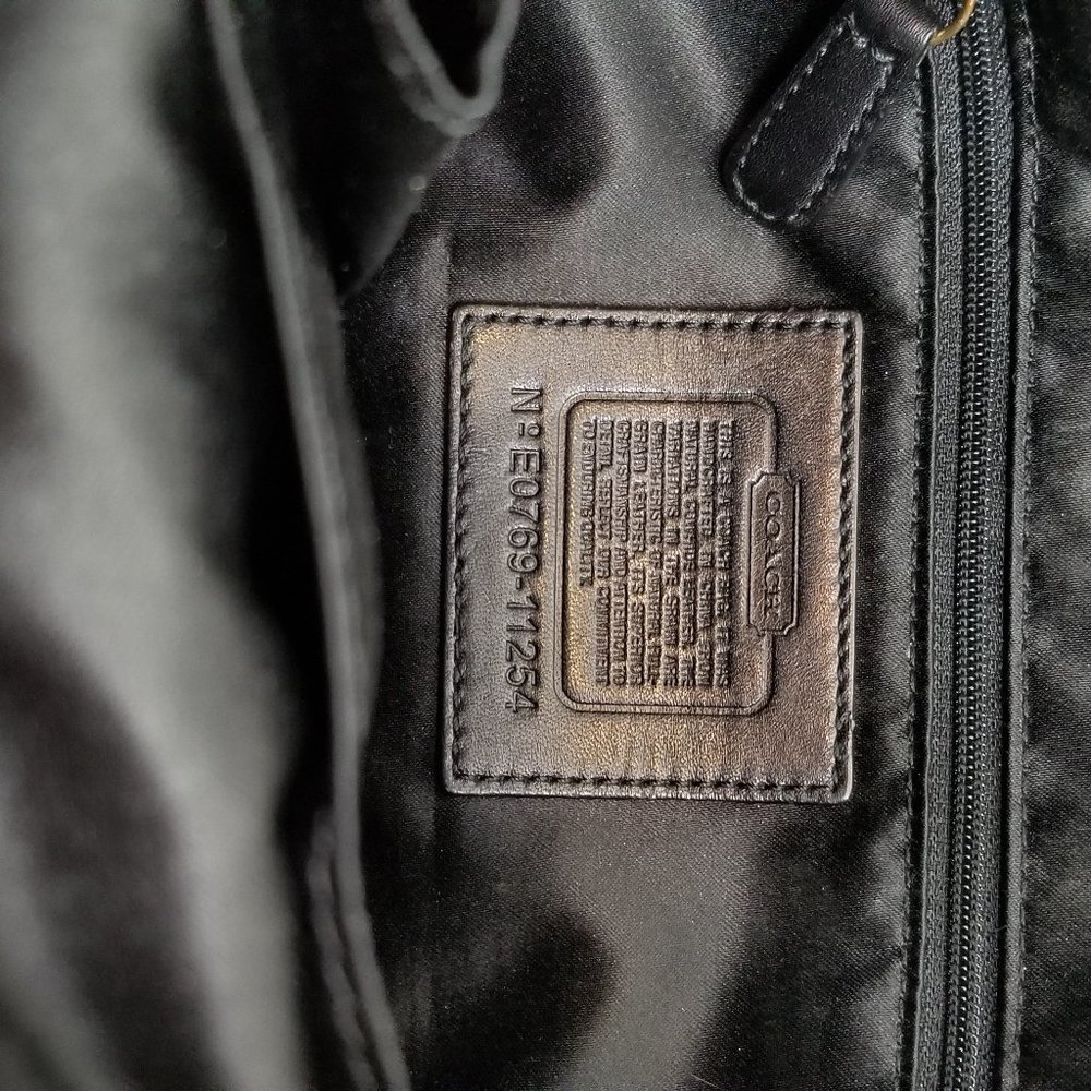 Coach Turnlock Legacy Brushe Black Leather Shoulder Bag - Picture 5 of 7